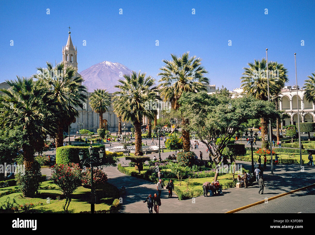 Arequipa, plaza de Armas, Peru Stock Photo