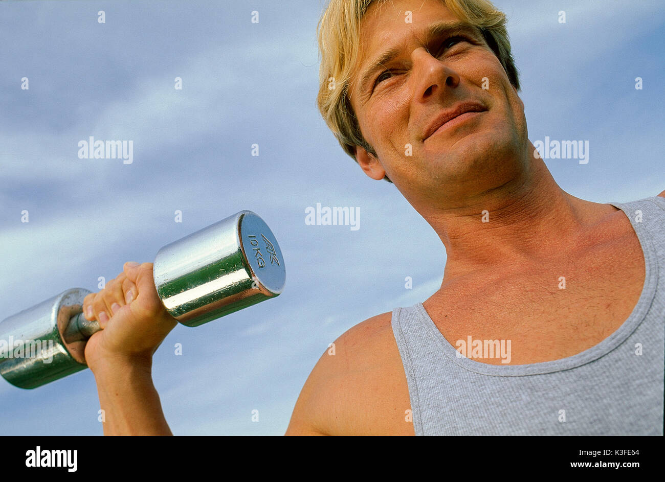 Dumbbell training Stock Photo