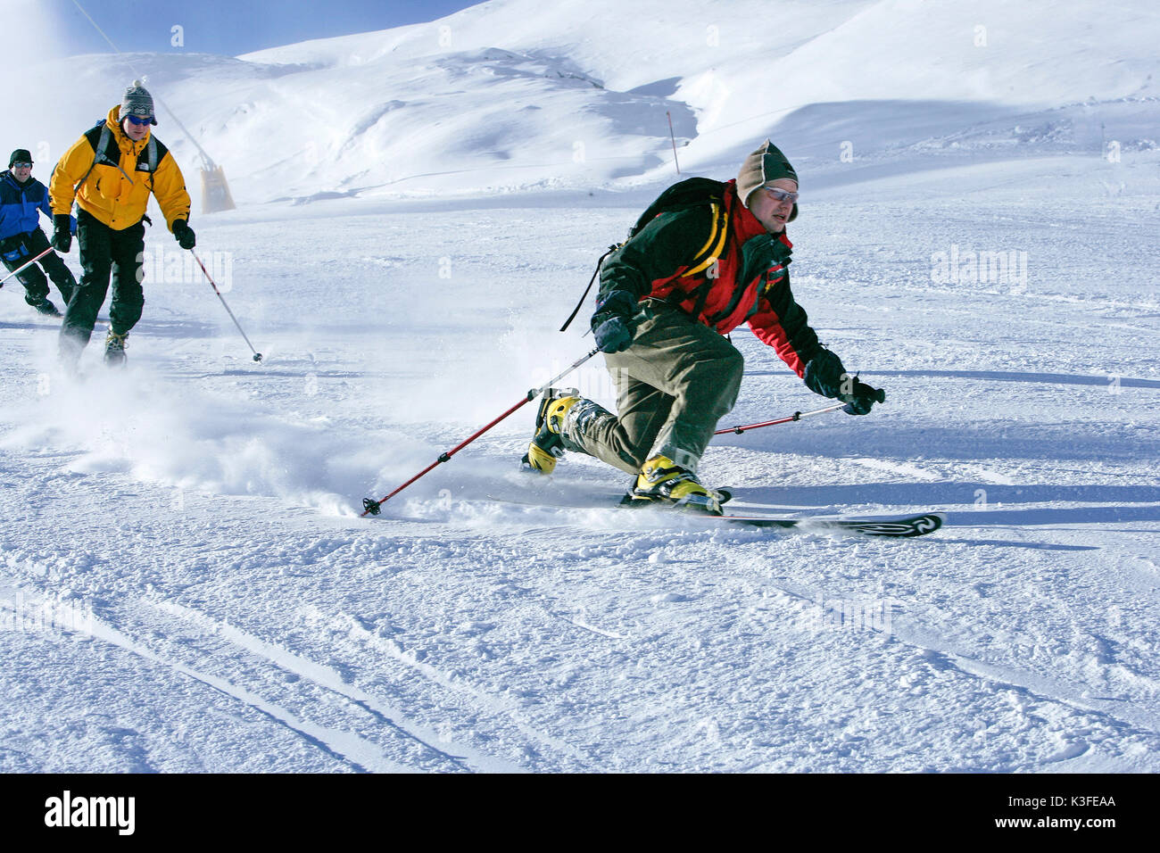 Skier drives telemark Stock Photo