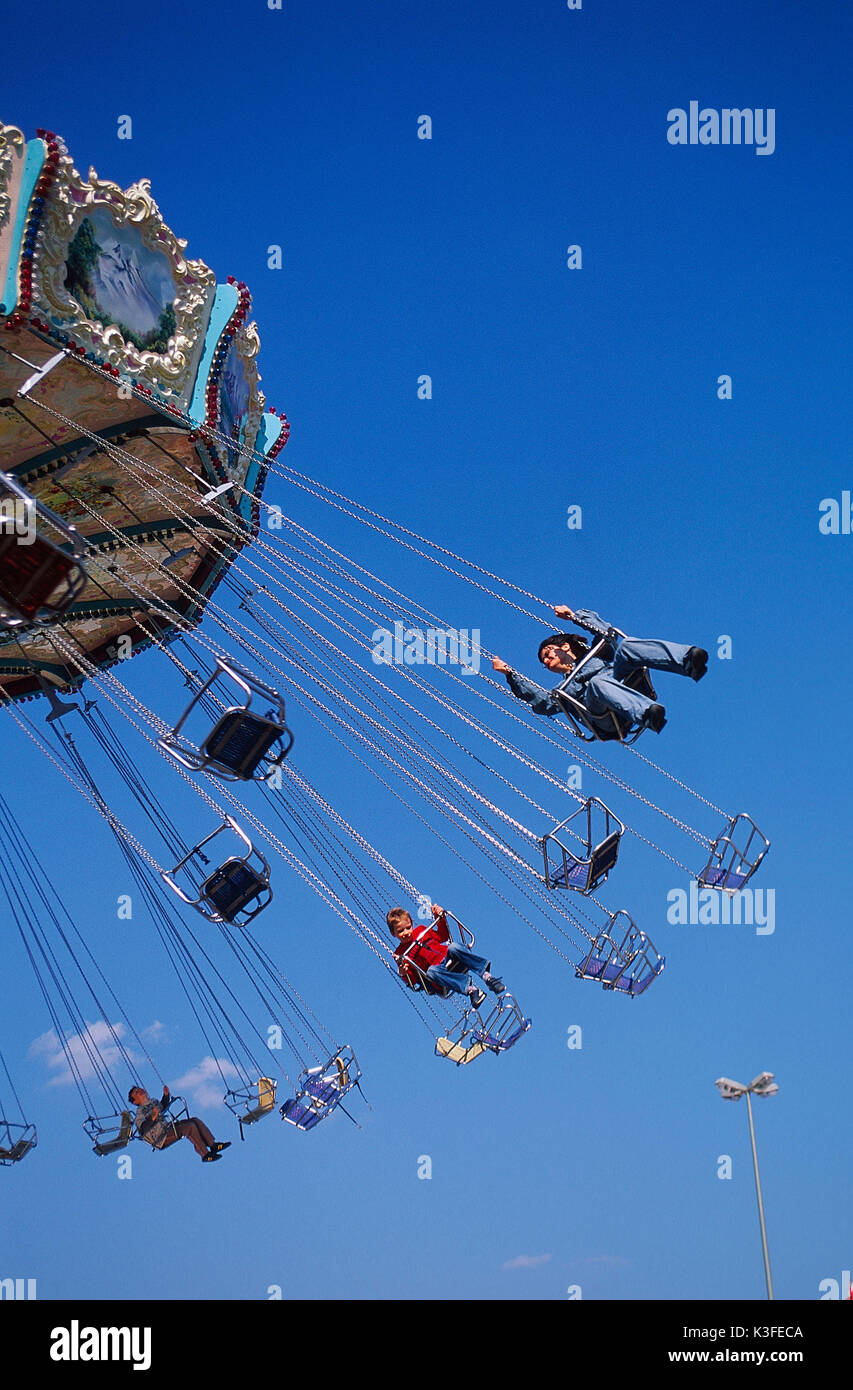 swing carousel on the fairground Stock Photo