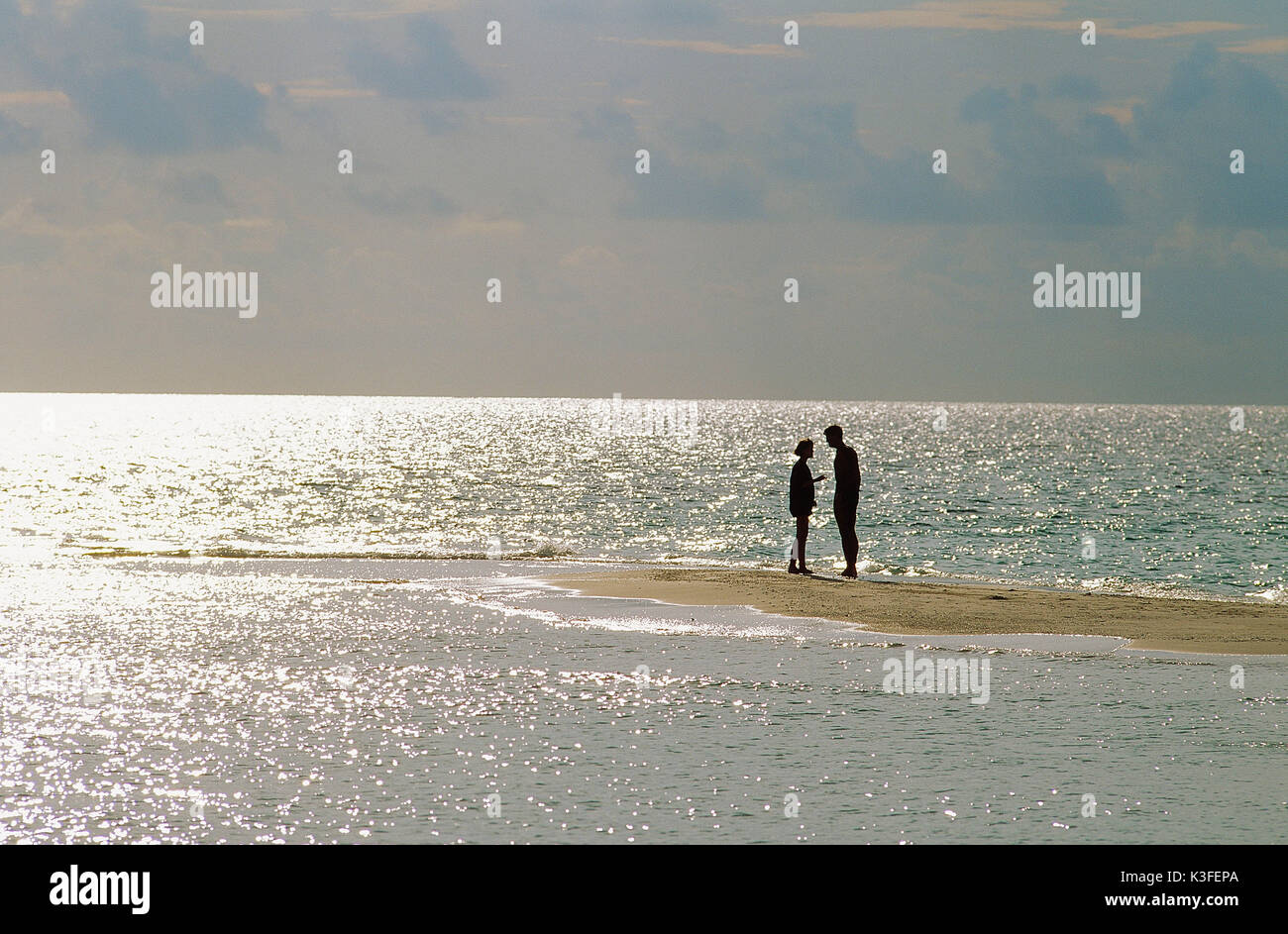 Couple on lonesome island Stock Photo
