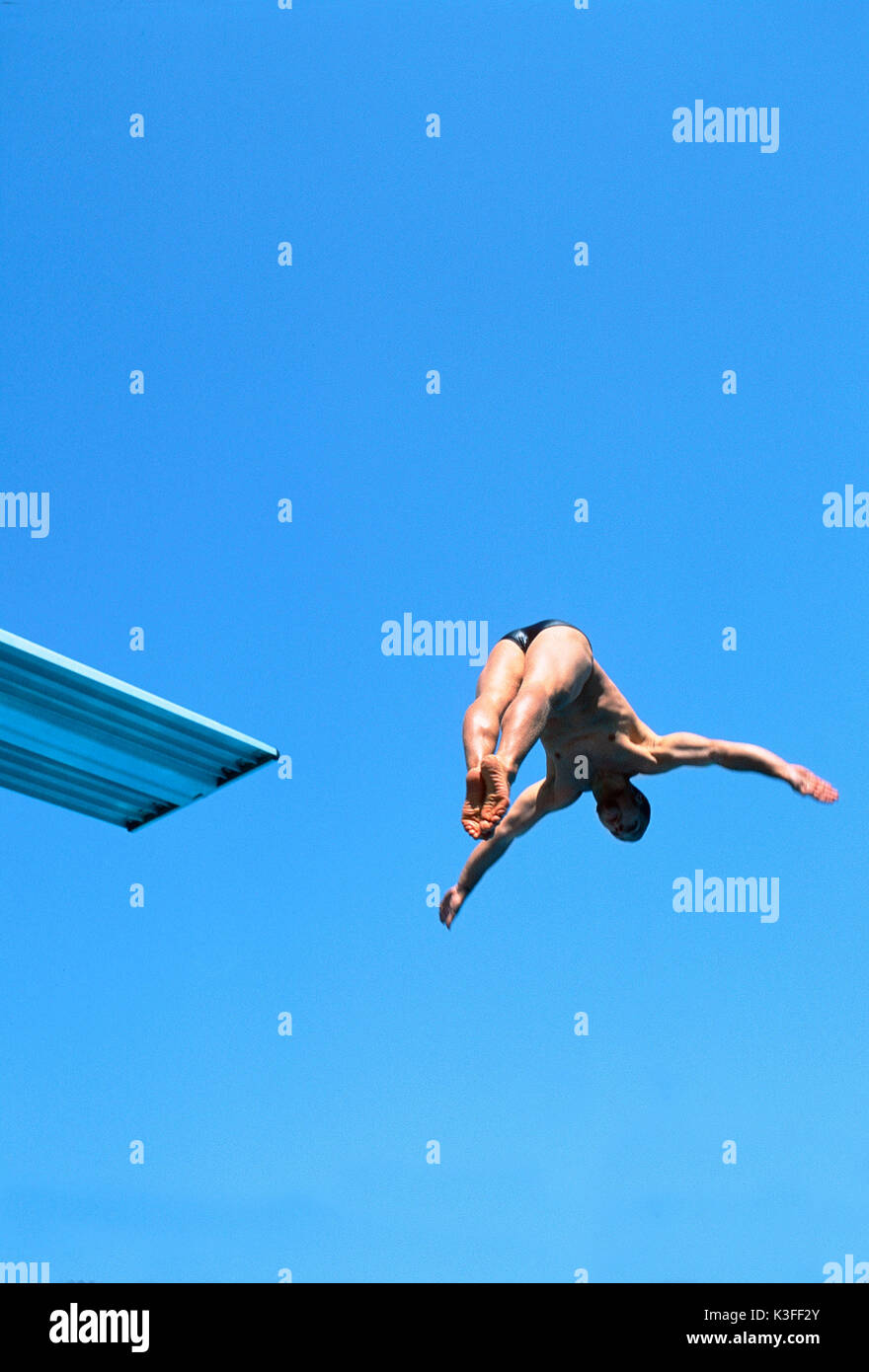 Tower jumper jumping of the springboard Stock Photo Alamy