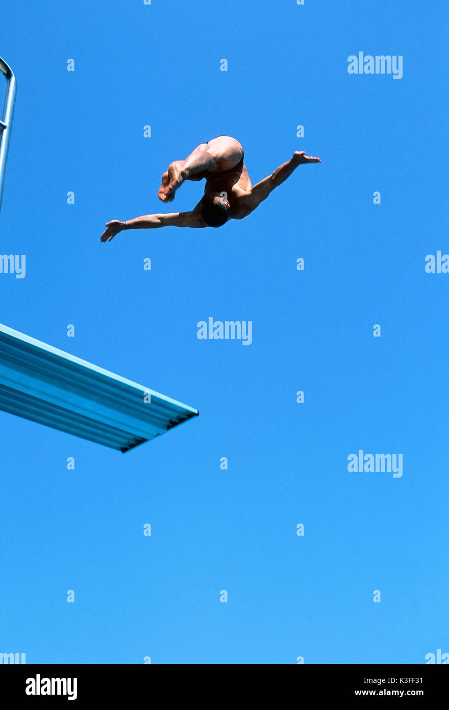 Tower jumper jumping of the springboard Stock Photo Alamy