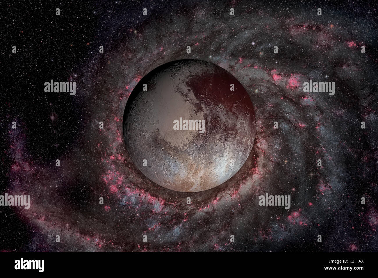Solar System - Pluto. It is a dwarf planet in the Kuiper belt, a ring ...