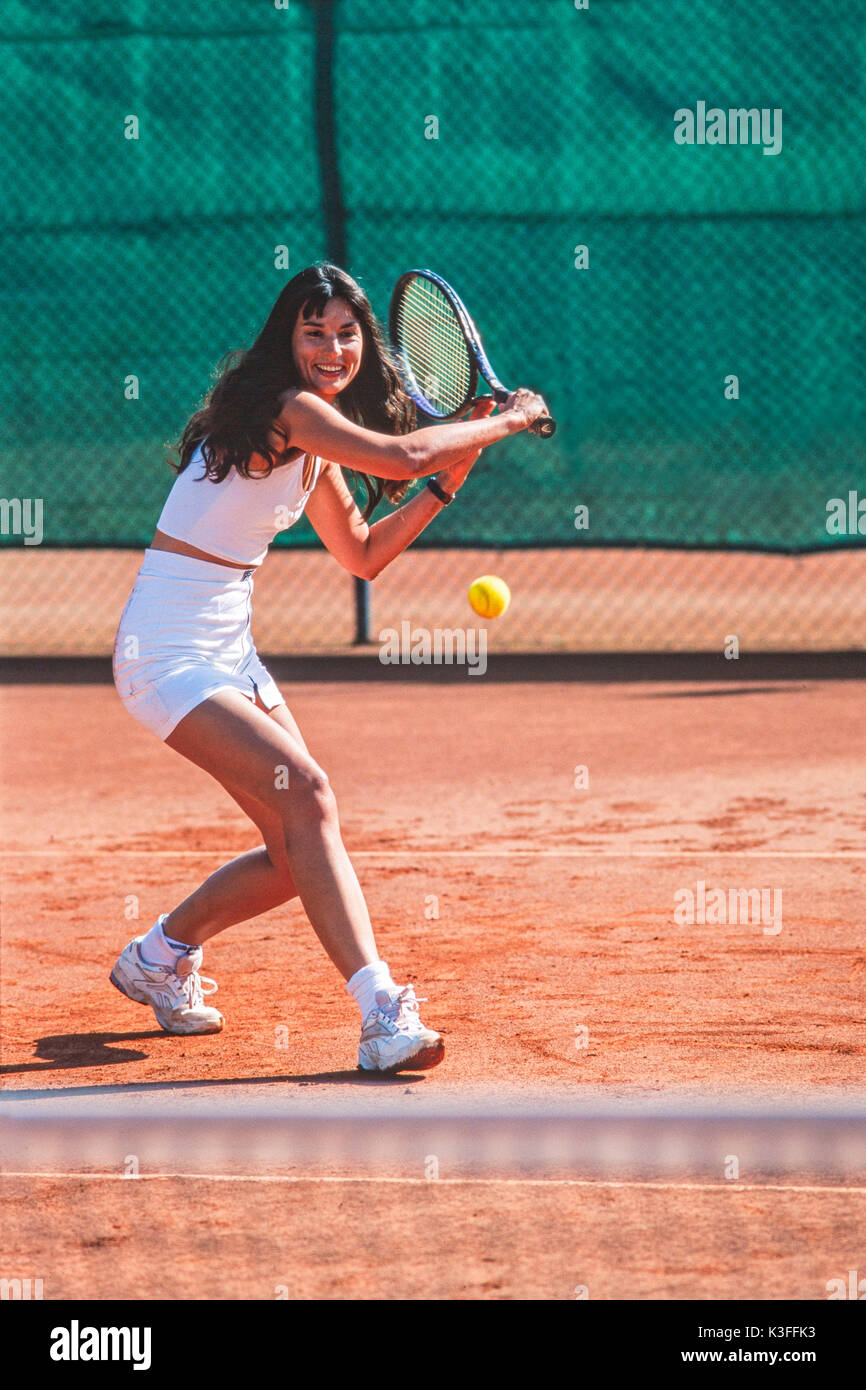 Woman at the tennis Stock Photo