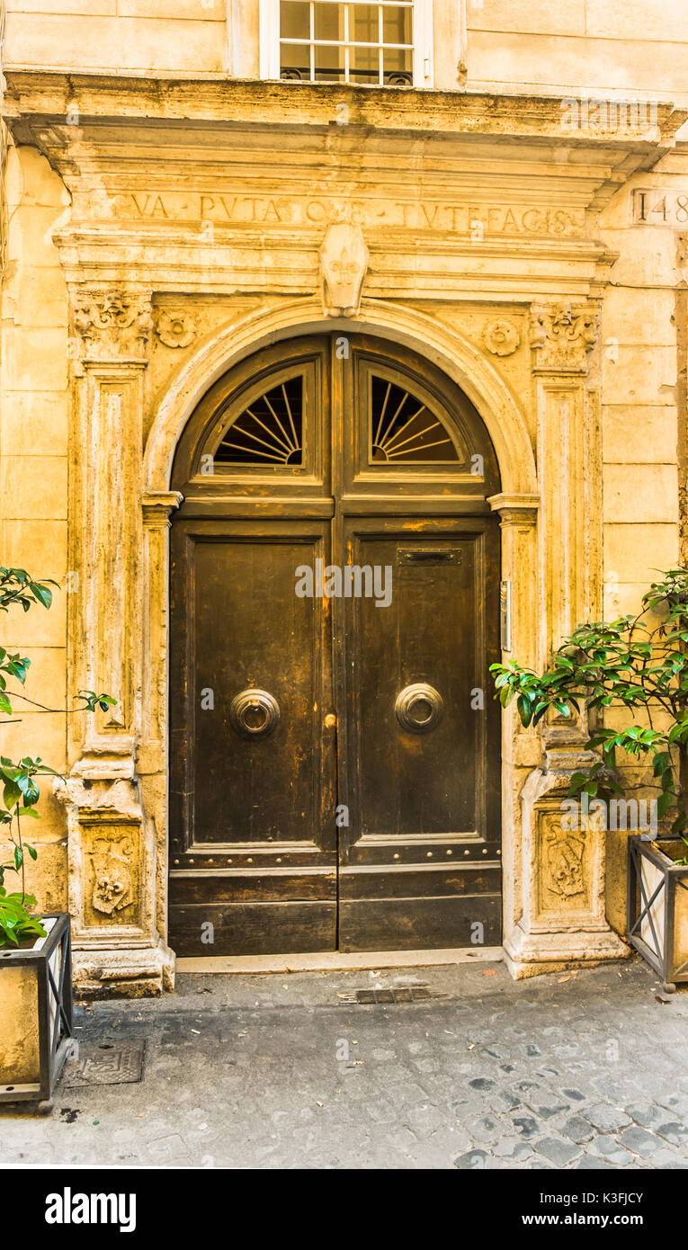 door of a historic building, historic city center, centro storico Stock Photo