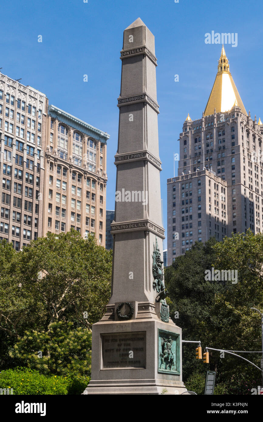 General Worth monument, Fifth Avenue and 25th Street, NYC Stock Photo
