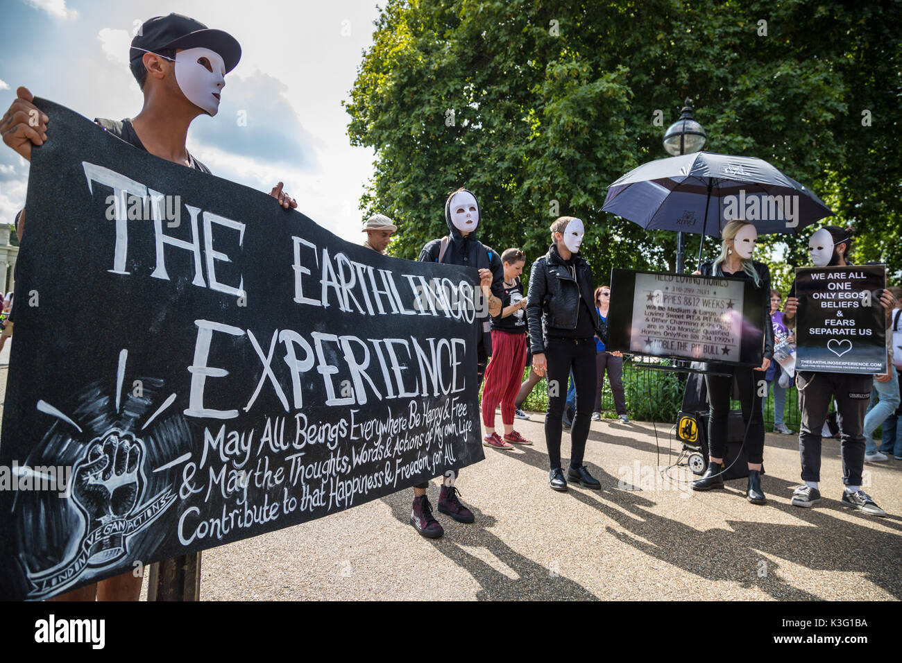 London, UK. 2nd September, 2017. Official Animal Rights March. Several ...