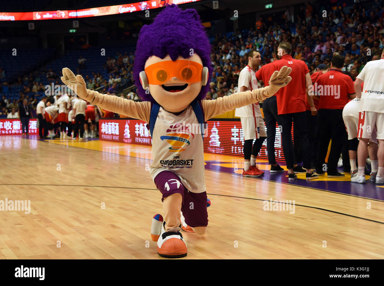 Tel Aviv, Israel. 02nd Sep, 2017. Sam Dunk, the Eurobasket mascot