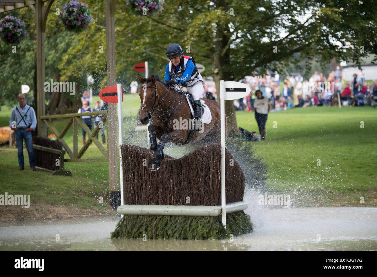 Stamford, Lincs, UK. 02nd Sep, 2017. Kristina COOK riding Star Witness in Burghley horse trials cross country day 02/09/2017. Credit: steve Brownley/Alamy Live News Stock Photo