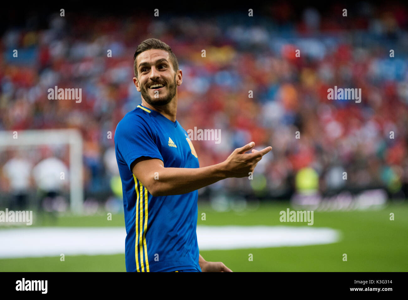 Madrid, Spain. 2nd September, 2017. Pedro Rodriguez (Forward, Spain) during the football match of FIFA World Cup 2018 Qualifying Round between Spain and Italy at Santiago Bernanbeu Stadium on September 2, 2017 in Madrid, Spain. ©David Gato/Alamy Live News Stock Photo