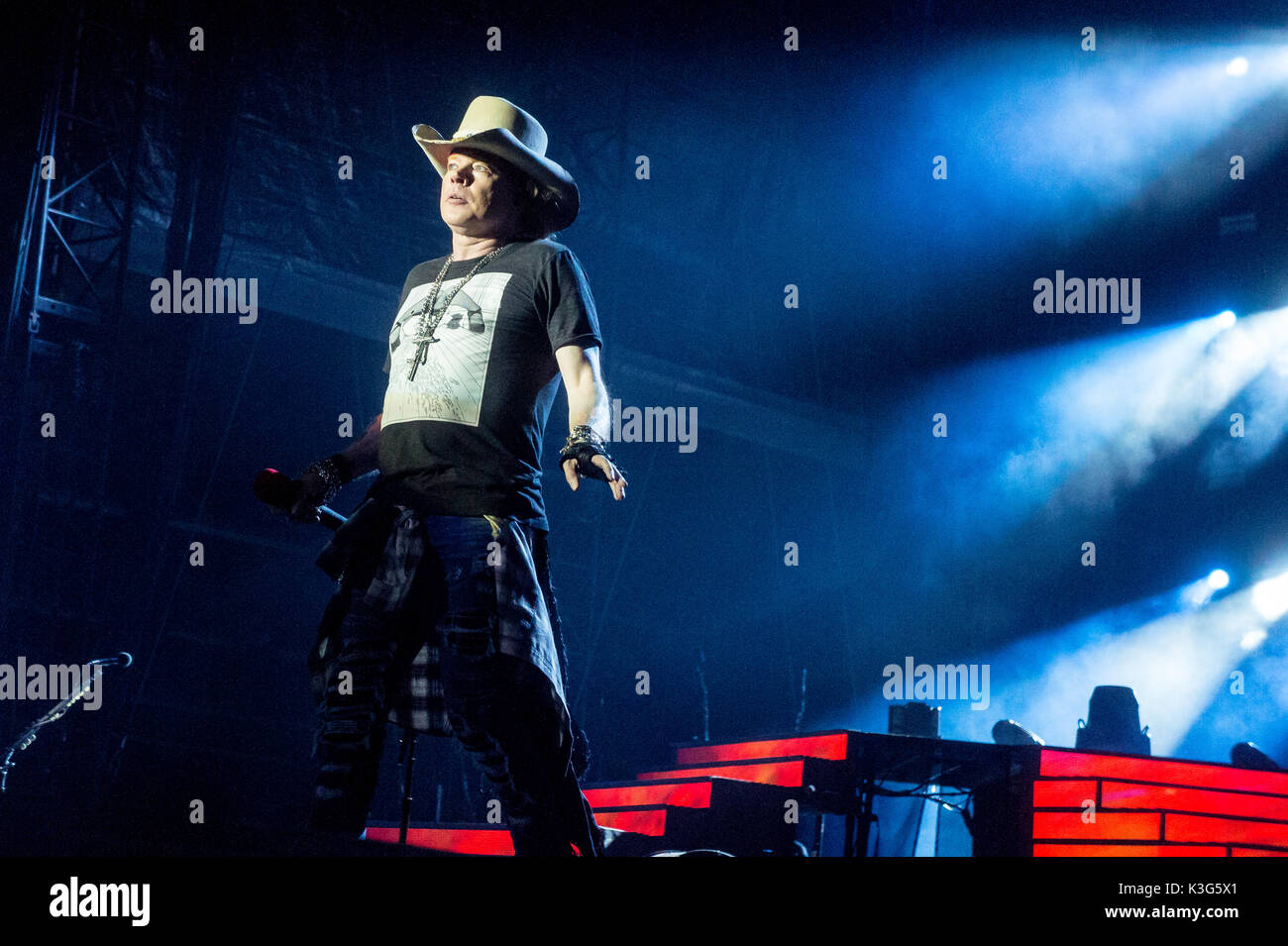 Vancouver, CANADA. 1st Sep, 2017. American rock band Guns N' Roses performing during their 'Not In This Lifetime' tour at BC Place Stadium in Vancouver, BC, CANADA. Credit: Jamie Taylor/Alamy Live News. Stock Photo
