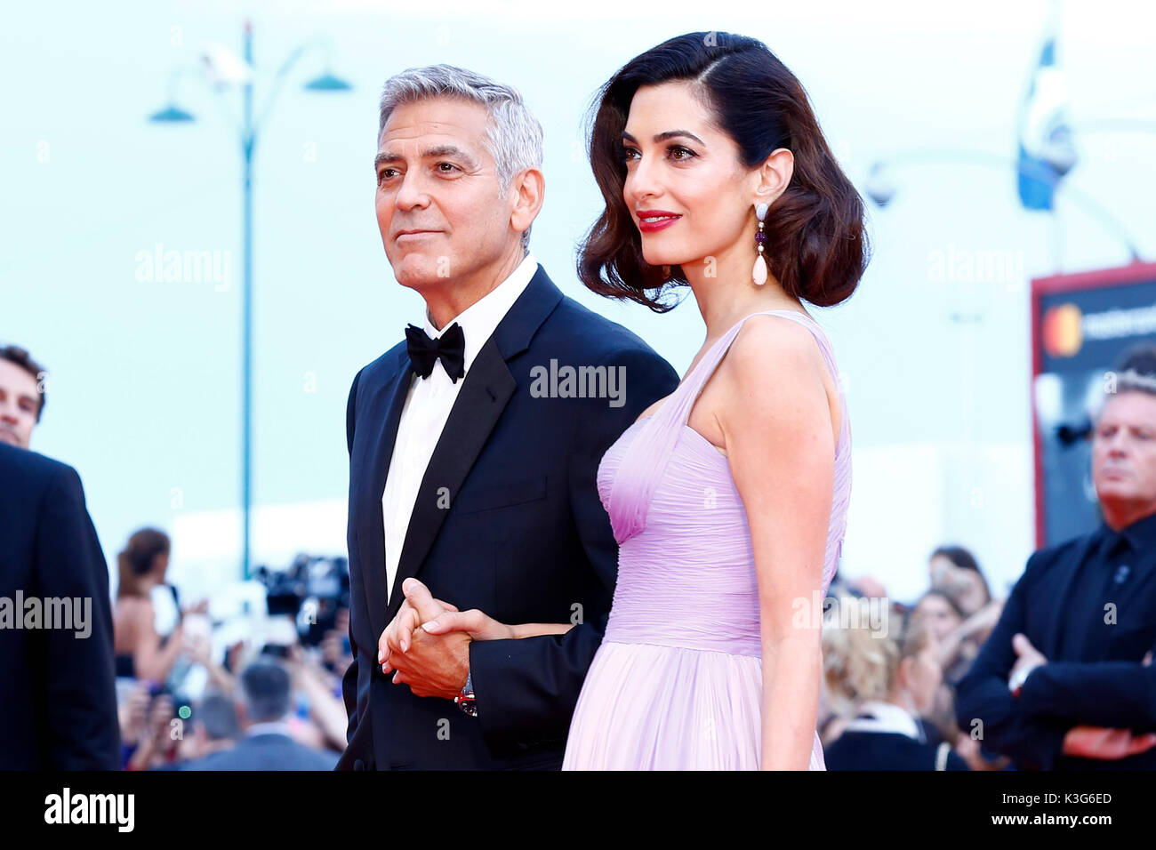Venice, Italy. 02nd Sep, 2017. George Clooney and his wife Amal arrive