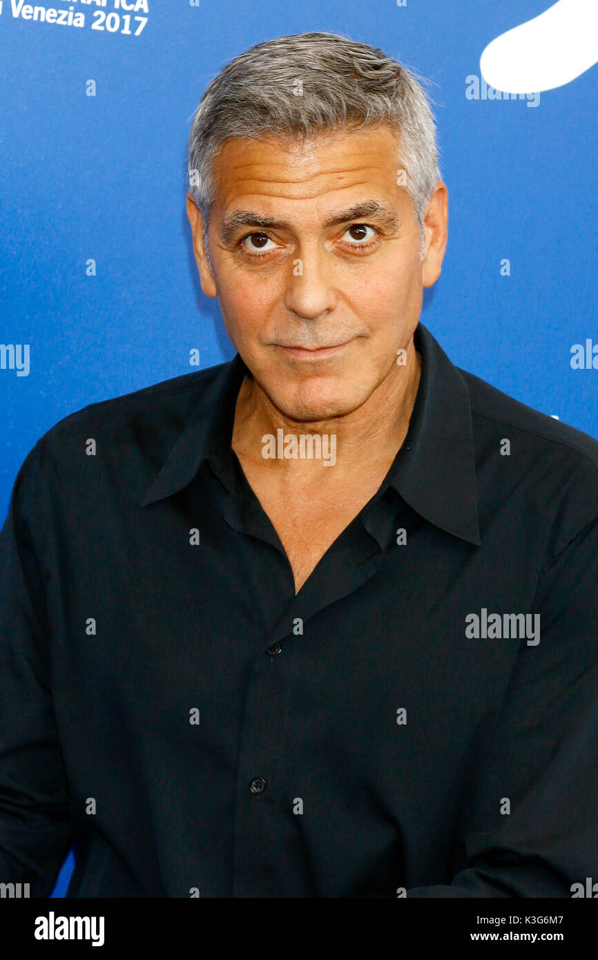 Venice, Italy. 02nd Sep, 2017. George Clooney attends the 'Suburbicon' photocall during the 74th Venice Film Festival on September 02, 2017 in Venice, Italy. Credit: John Rasimus/Media Punch ***France, Sweden, Norway, Denark, Finland, Usa, Czech Republic, South America Only***/Alamy Live News Stock Photo