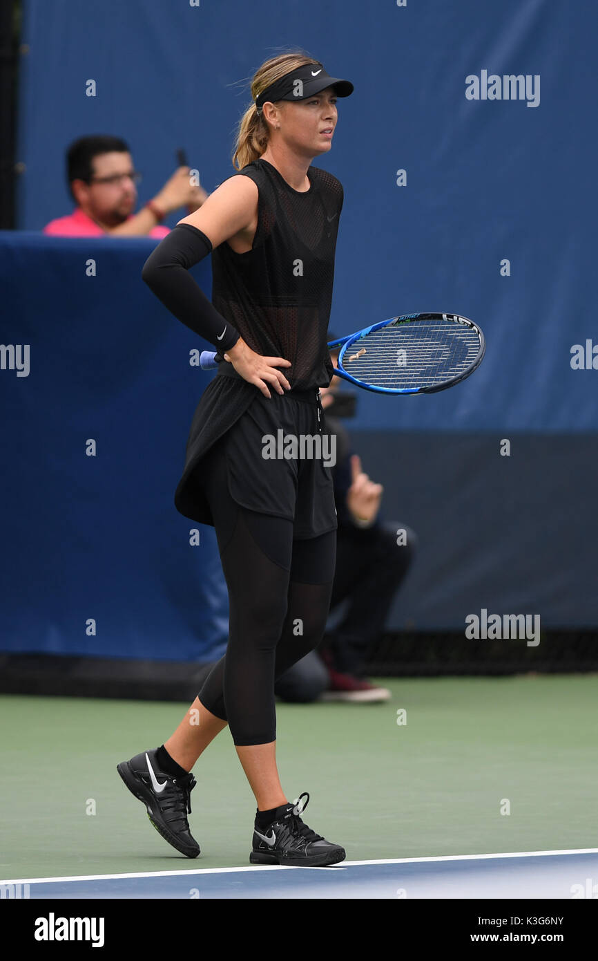 FLUSHING NY- SEPTEMBER 02: ***NO NY DAILIES*** Maria Sharapova on the practice court during the US Open at the USTA Billie Jean King National Tennis Center on September 2, 2017 in Flushing Queens. Credit: mpi04/MediaPunch Stock Photo