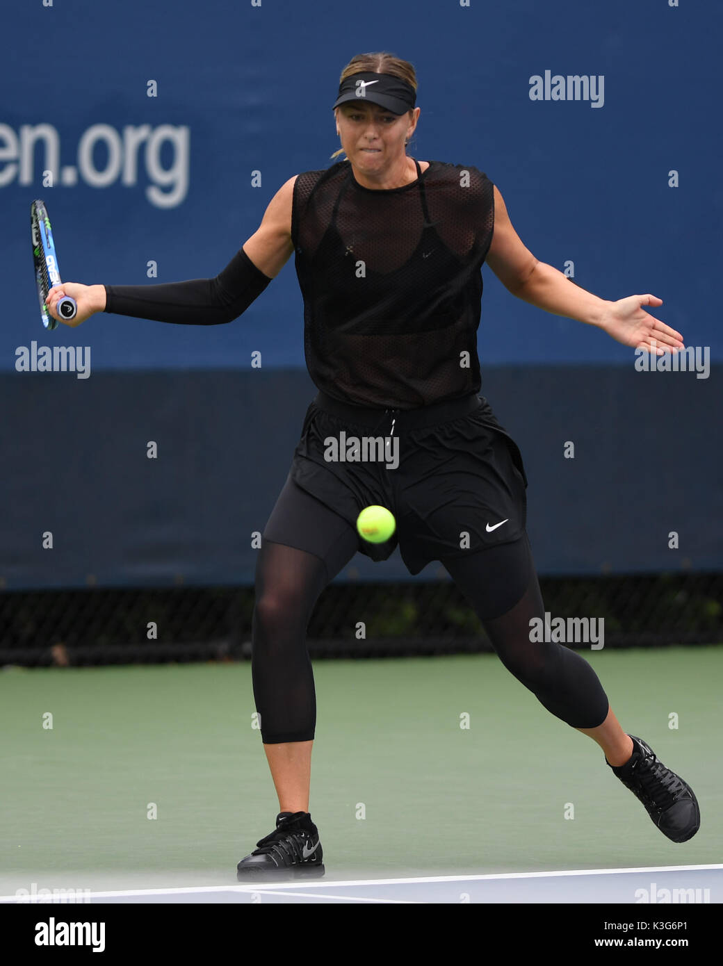 FLUSHING NY- SEPTEMBER 02: ***NO NY DAILIES*** Maria Sharapova on the practice court during the US Open at the USTA Billie Jean King National Tennis Center on September 2, 2017 in Flushing Queens. Credit: mpi04/MediaPunch Stock Photo