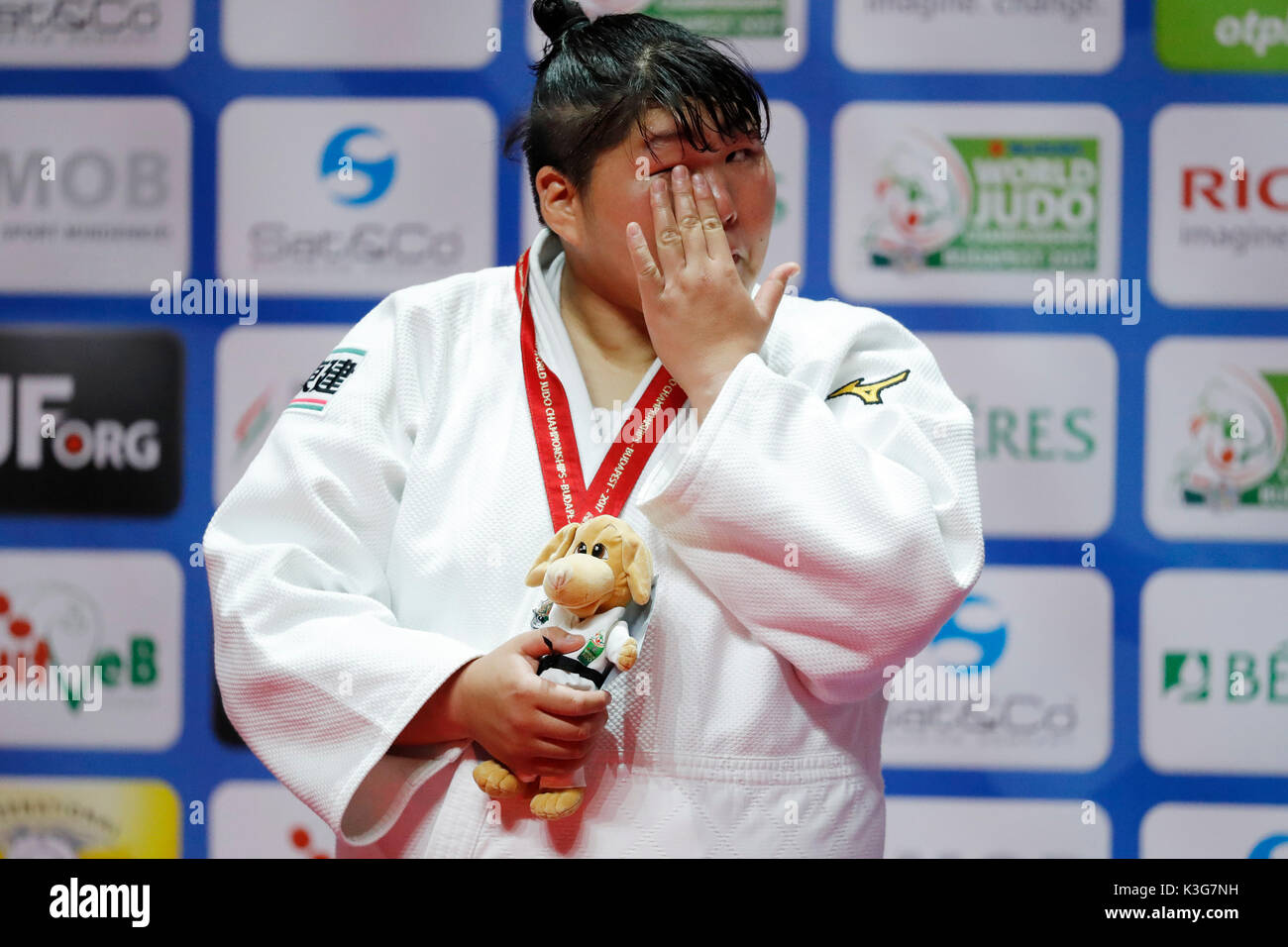 Budapest, Hungary. 2nd Sep, 2017. Sara Asahina (JPN), September 2, 2017 - Judo : SUZUKI World Judo Championships Budapest 2017 Women's  78kg Medal Ceremony at Budapest Sport Arena in Budapest, Hungary. Credit: Yusuke Nakanishi/AFLO SPORT/Alamy Live News Stock Photo