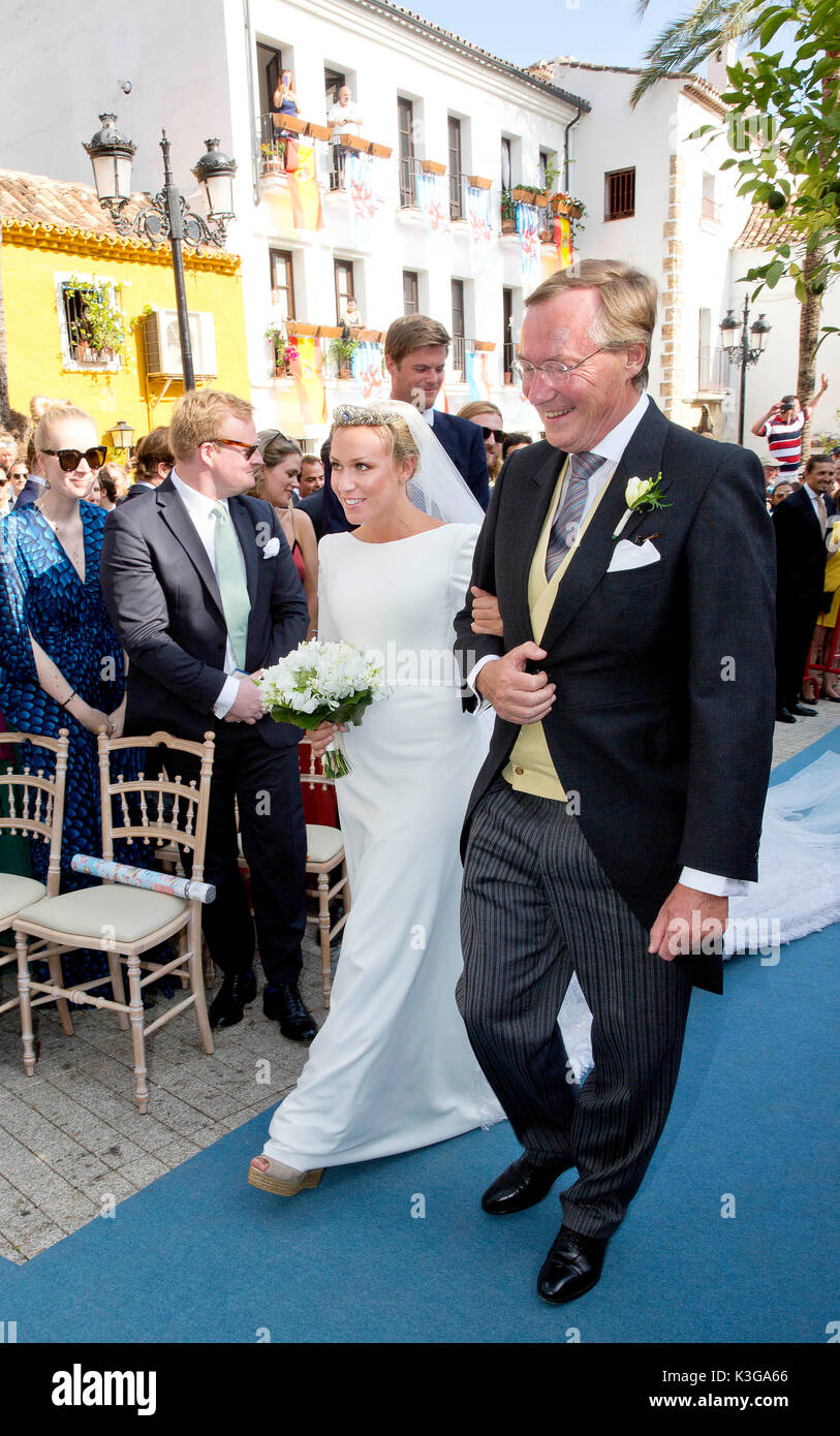 Prince Jean of Luxemburg and Princess Marie-Gabrielle de Nassau Wedding of  Princess Marie-Gabrielle de Nassau and Mr. Antonius Willms at the Ermita  del Santo Cristo in Marbella, on September 2, 2017 Photo: