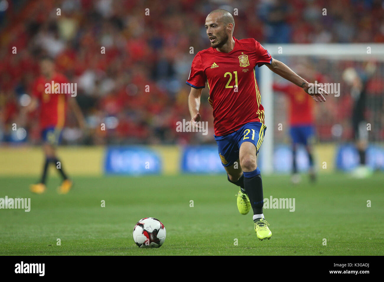 Madrid, Spain. 2nd September, 2017. FIFA 2018 World Cup Qualifier. Group G. Match between Spain vs Italy.Iniesta  in action during the match. Credit: marco iacobucci/Alamy Live News Stock Photo