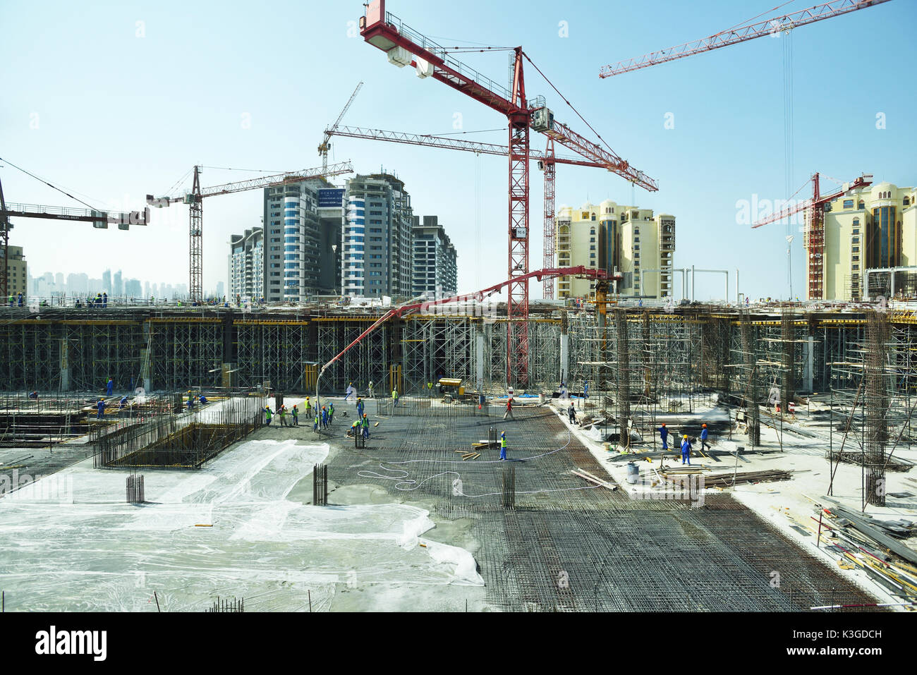 Dubai, United Arab Emirates - Oct 6, 2016: Construction Site at palm island in Dubai Stock Photo