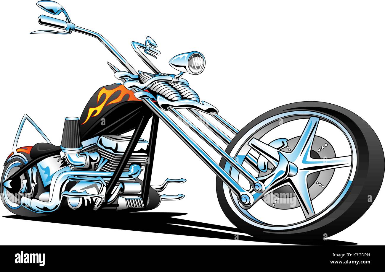 Custom American Chopper Motorcycle Stock Vector