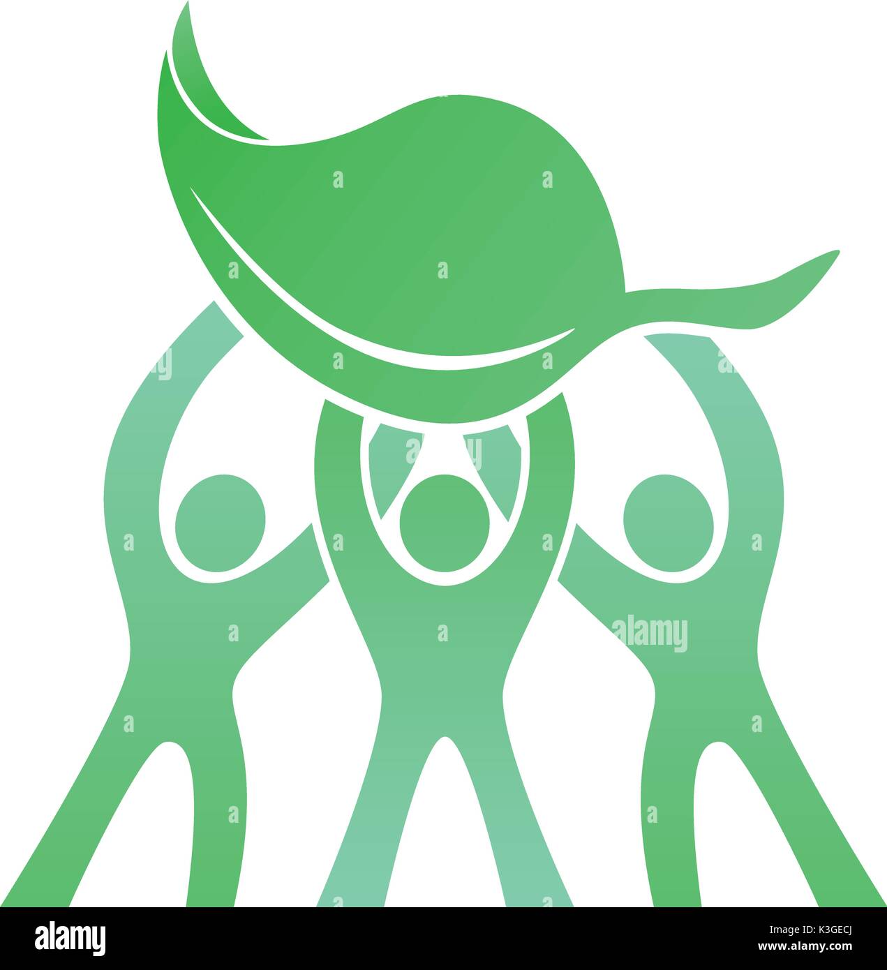 Teamwork Earth Recycle Preservation Logo Stock Vector
