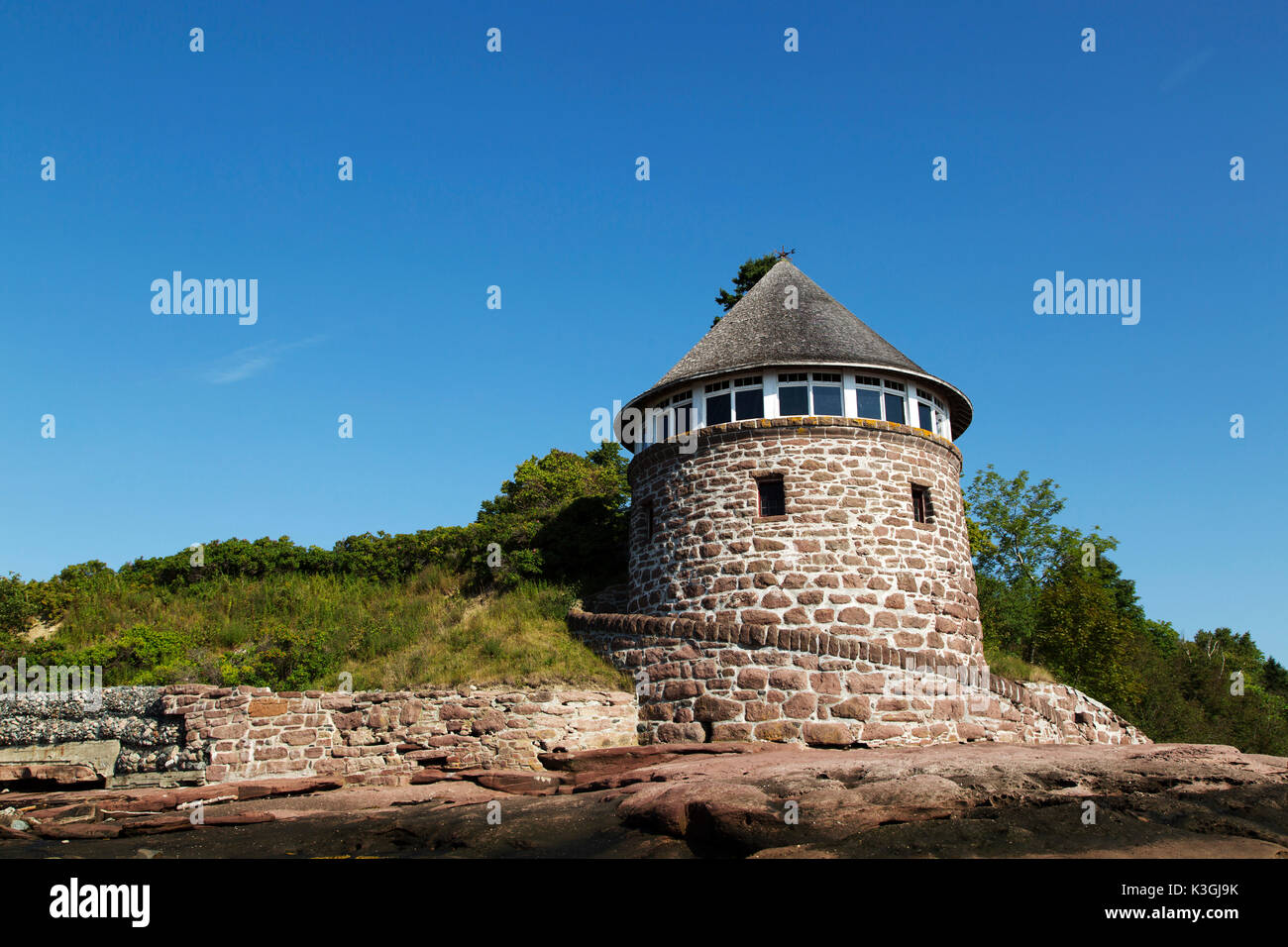 Bath house on Ministers Island in New Brunswick, Canada. The stone
