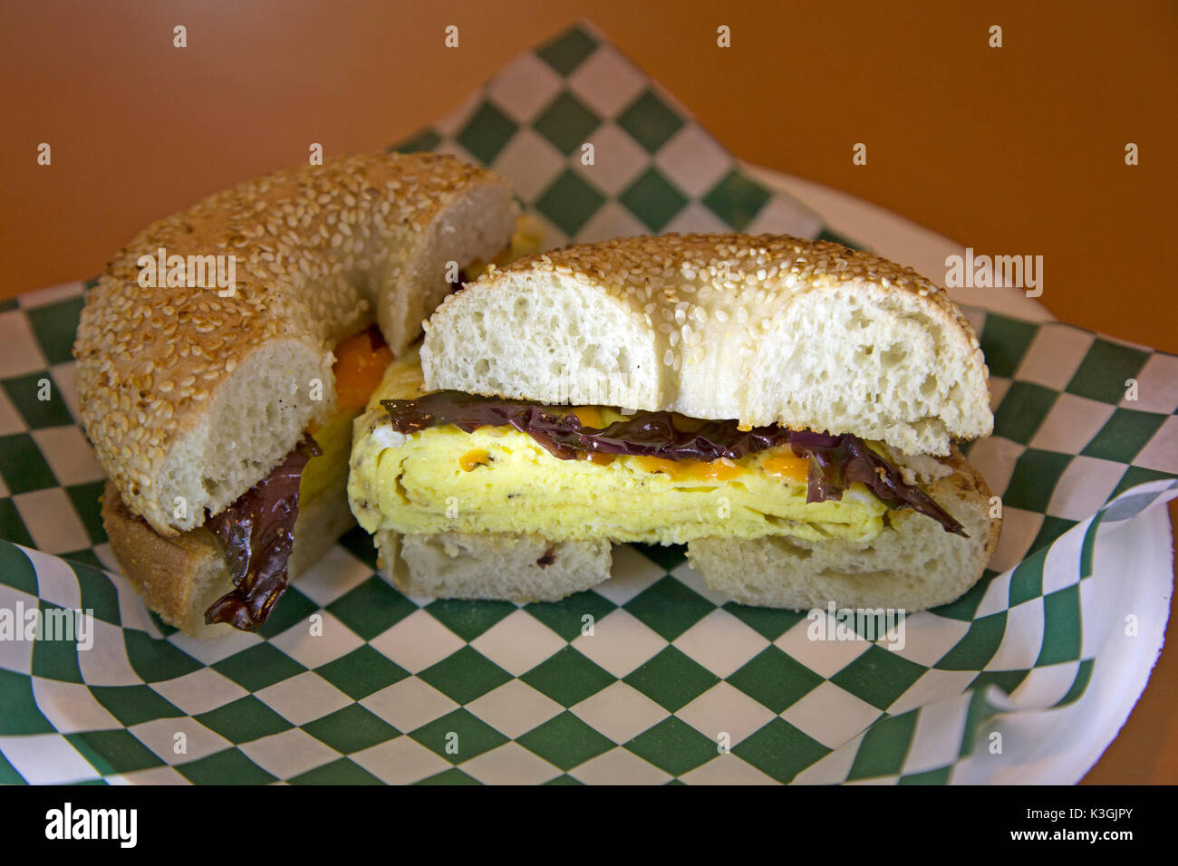 A breakfast bagel served at City Market in Saint John, New Brunswick