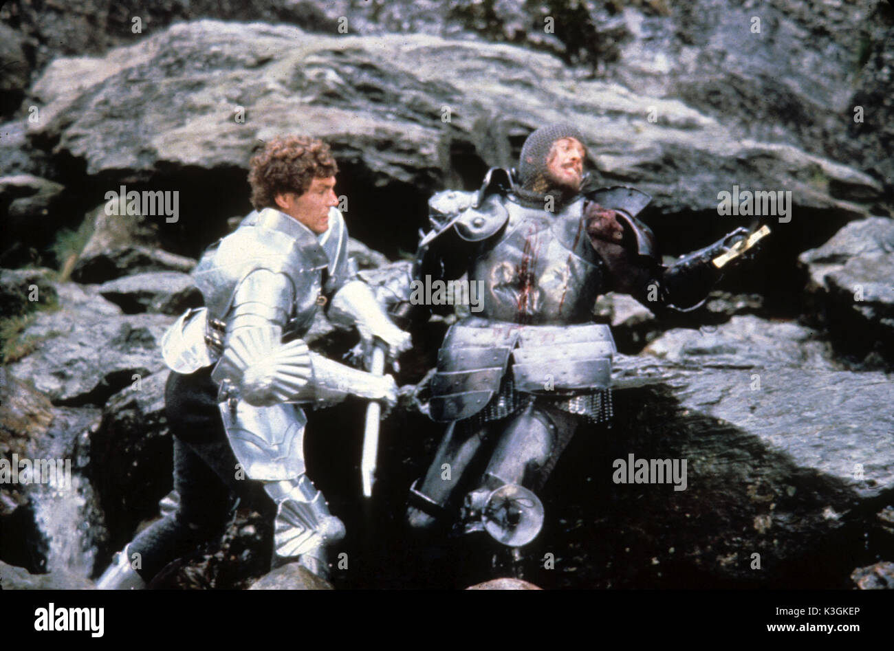 EXCALIBUR NICHOLAS CLAY as Lancelot, NIGEL TERRY as King Arthur Stock