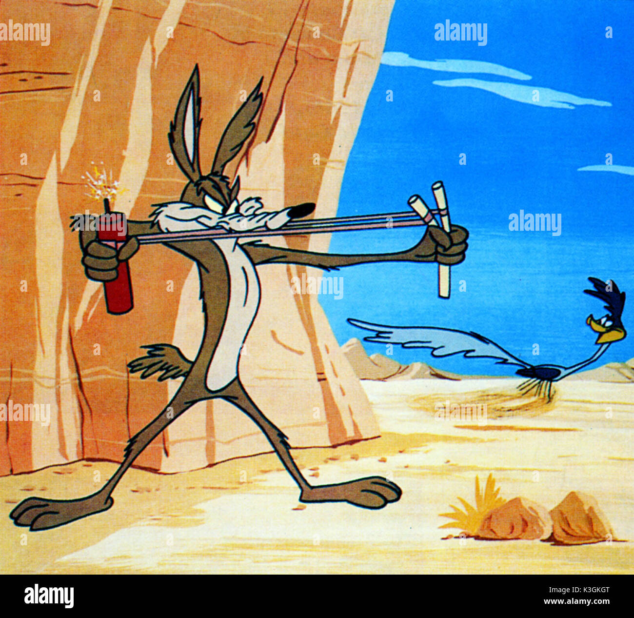 WILE E COYOTE, ROADRUNNER ANIMATED BY CHUCK JONES Stock Photo