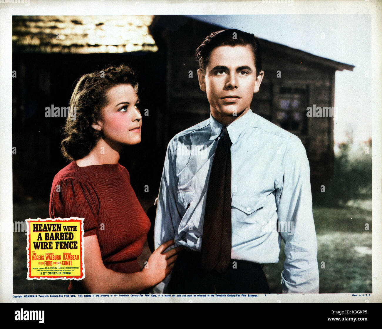 HEAVEN WITH A BARBED WIRE FENCE JEAN ROGERS, GLENN FORD     Date: 1939 Stock Photo