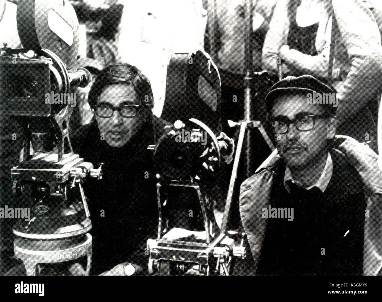 PAOLO AND VITTORIO TAVIANI FILMING IL PRATO SI 10279/11 IL PRATO Directors PAOLO and VITTORIO TAVIANI     Date: 1979 Stock Photo