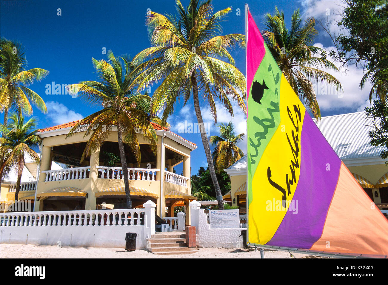 Beach on Anigua the Caribbean Stock Photo