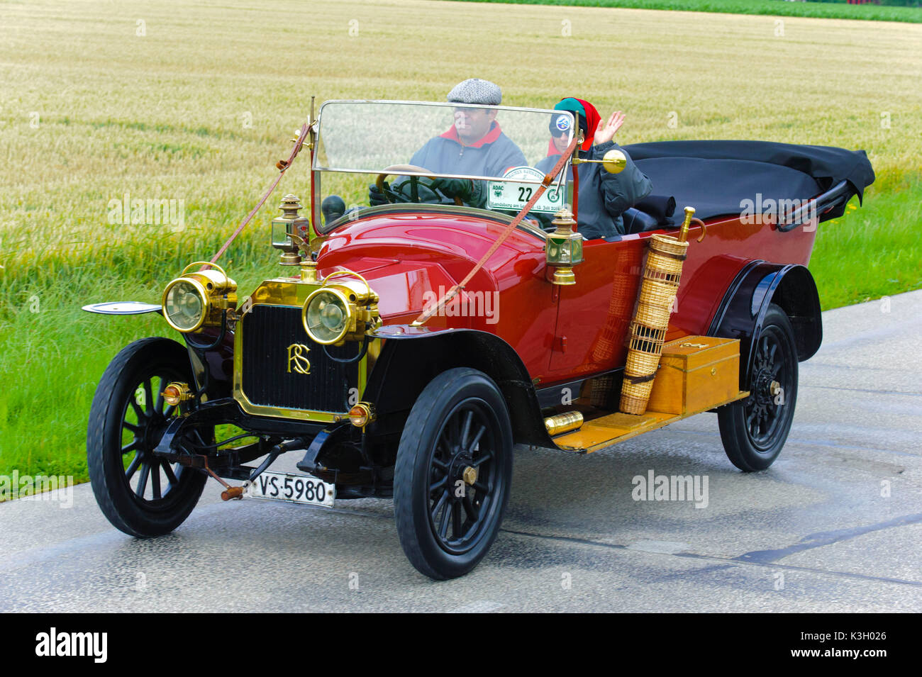 Old-timer rally 'Herkomer contention' in Landsberg in Lech for at least 80 year-old cars, here close Rochet tailor 11000, year of manufacture in 1912 Stock Photo