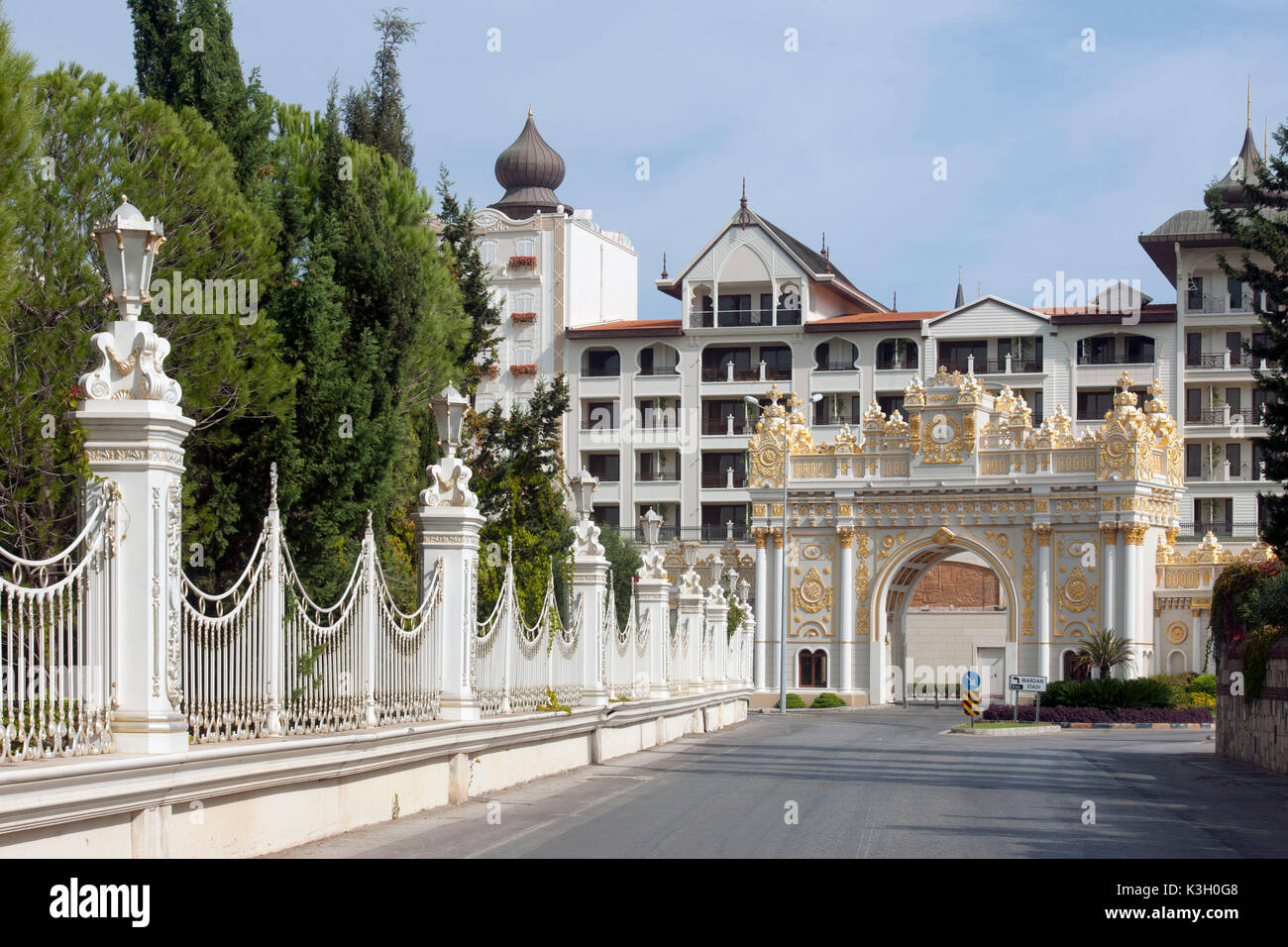 Turkey, Antalya, hotel of Mardan Palace in Aksu at the eastern end of the Lara-Beach Stock Photo