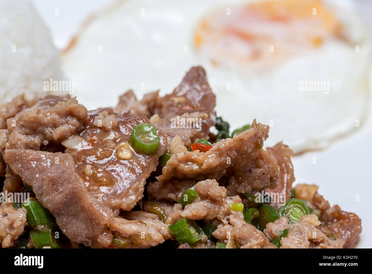 an delicious Thai dish with an egg Stock Photo