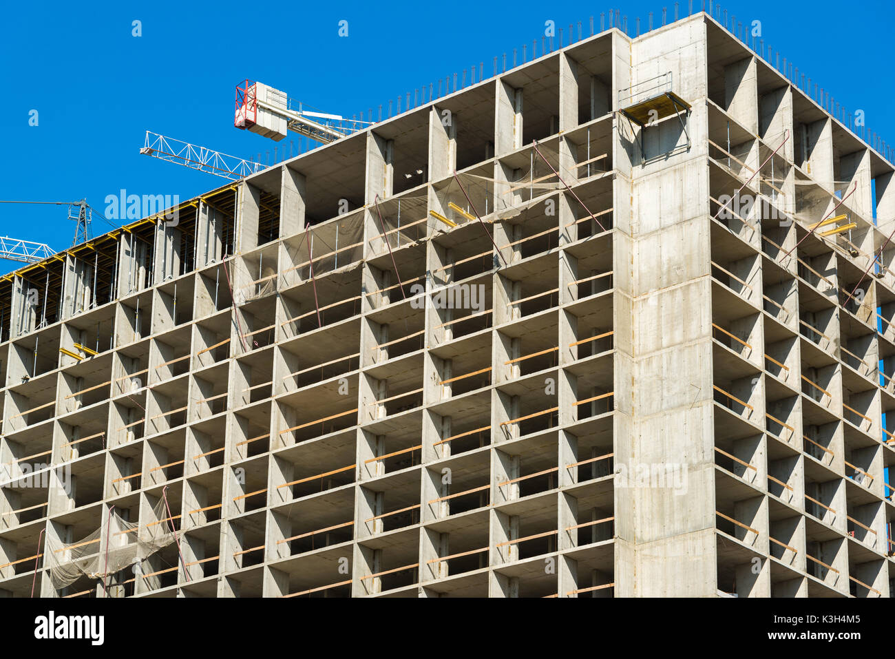 Construction of monolithic residential building in Moscow, Russia Stock ...