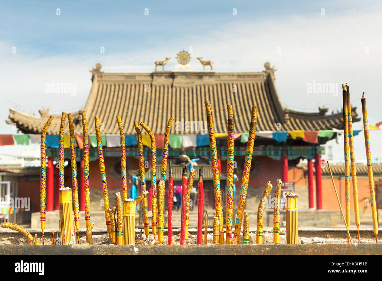 Xilinhot, Inner Mongolia, China-July 23, 2017: Beizi temple is one of the largest lamaseries in Inner Mongolia. Stock Photo