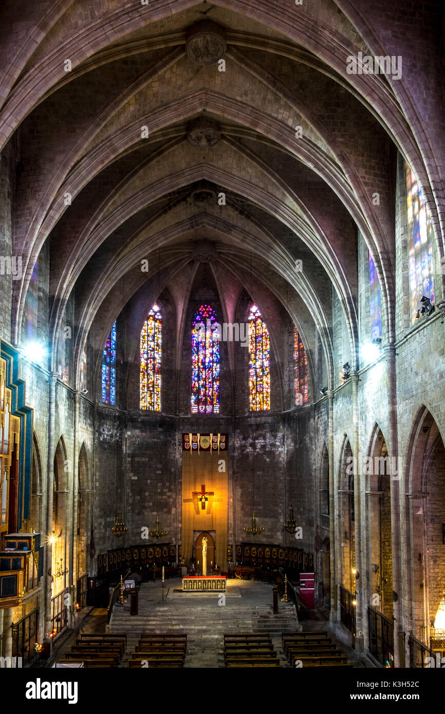 Santa Maria del Pi church in Barcelona, Catalonia, Spain Stock Photo ...