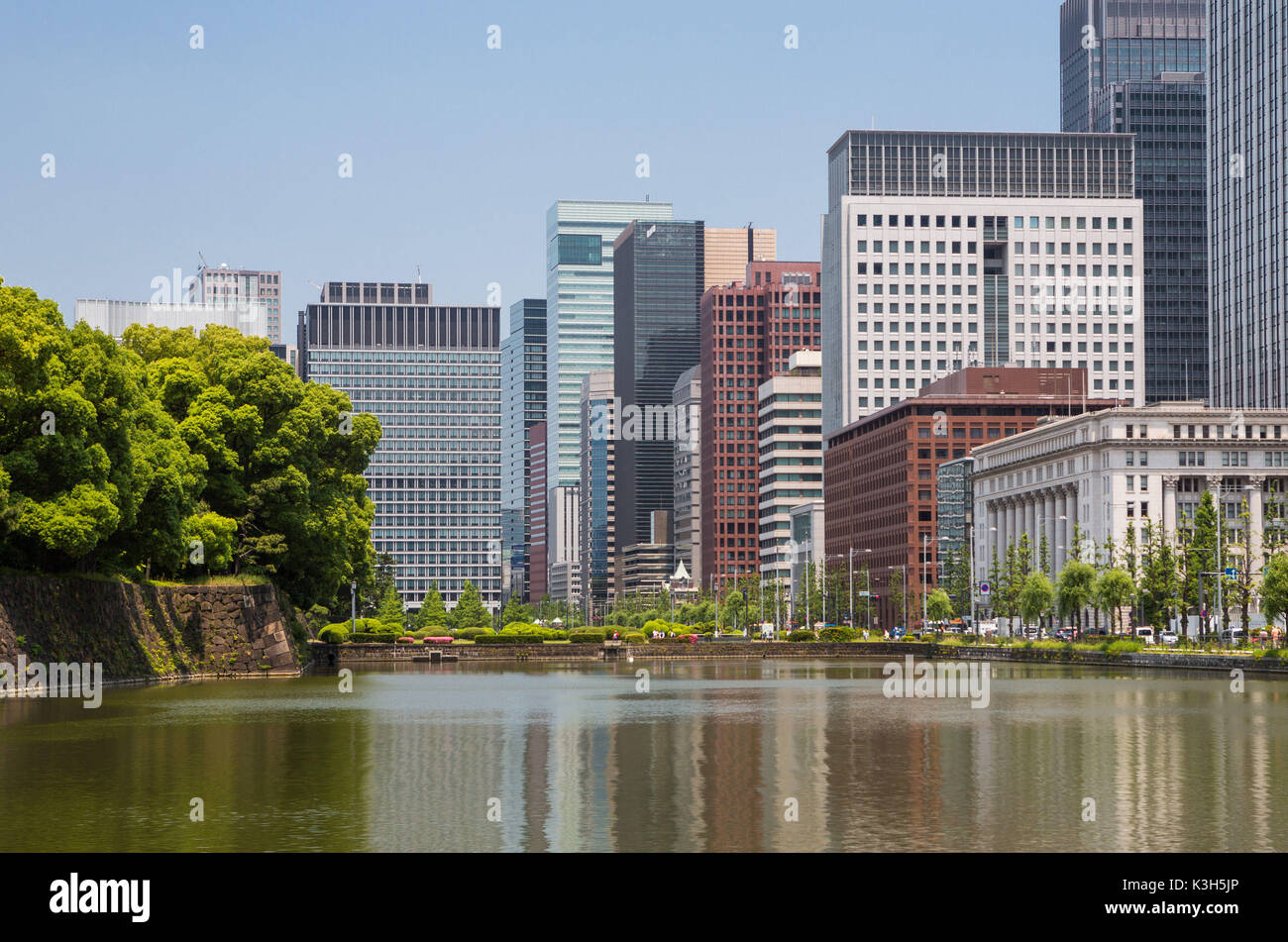 Japan, Tokyo City, Marunouchi Financial District Skyline Stock Photo
