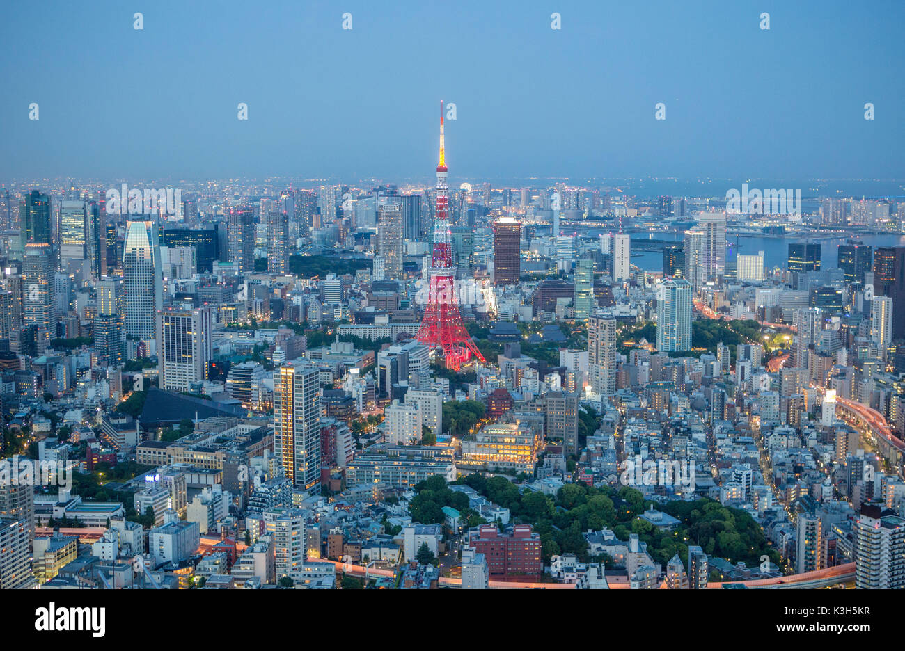 Japan, Tokyo City, Minato Ku District, Tokyo Tower Stock Photo