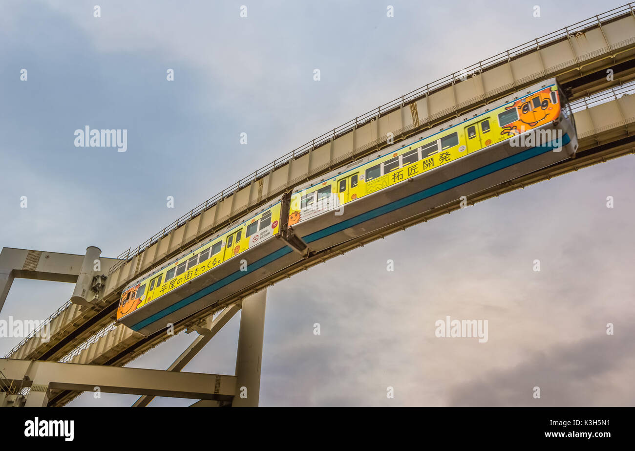 Japan, Chiba City, Hanging Monorail Stock Photo Alamy