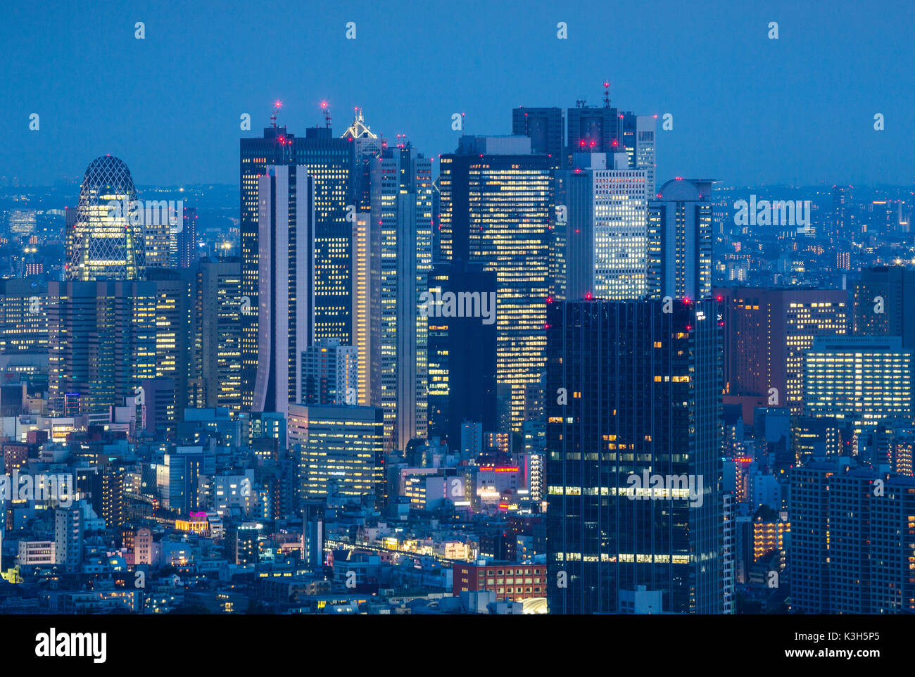 Japan, Tokyo City, West Shinjuku Skyline Stock Photo