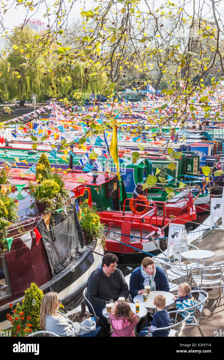 England, London, Little Venice, Canal Boats at Annual Canalway Cavalcade Stock Photo