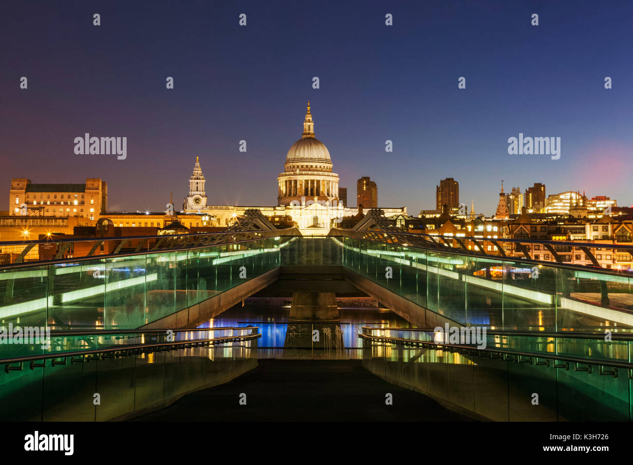England, London, St.Pauls Cathedral and City Skyline Stock Photo