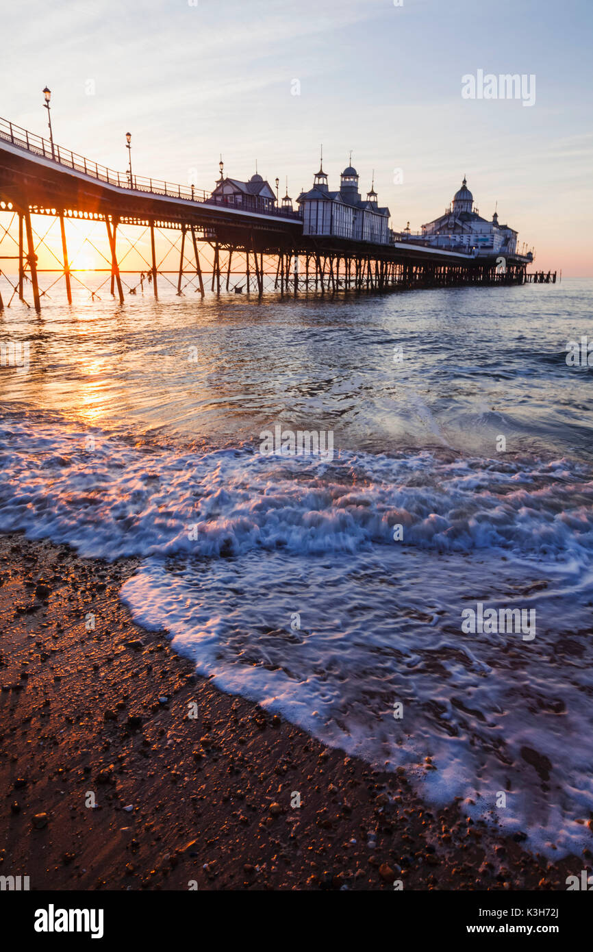 England, East Sussex, Eastbourne, Eastbourne Pier at Dawn Stock Photo
