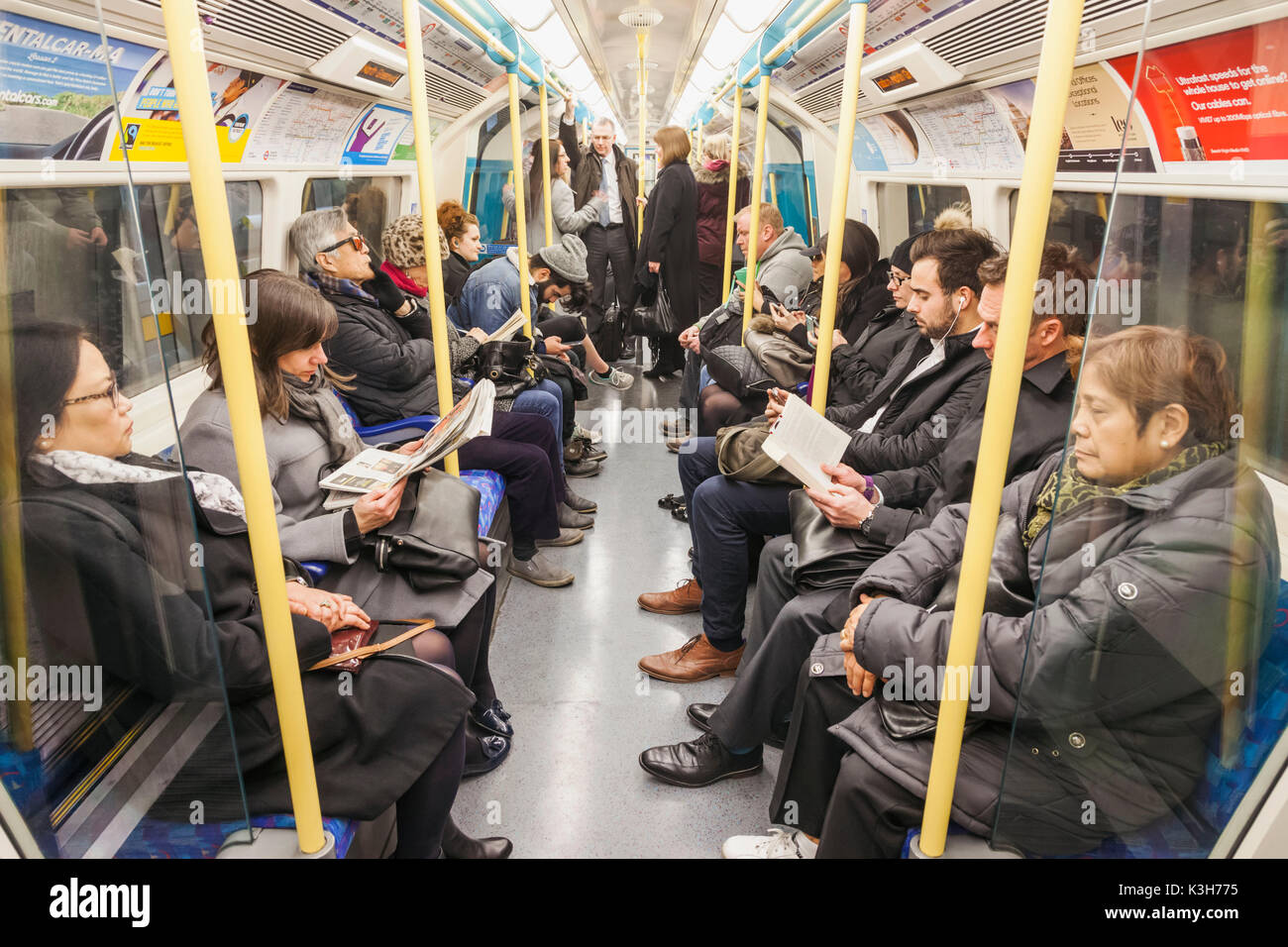 England, London, The Underground, Subway Passengers Stock Photo Alamy