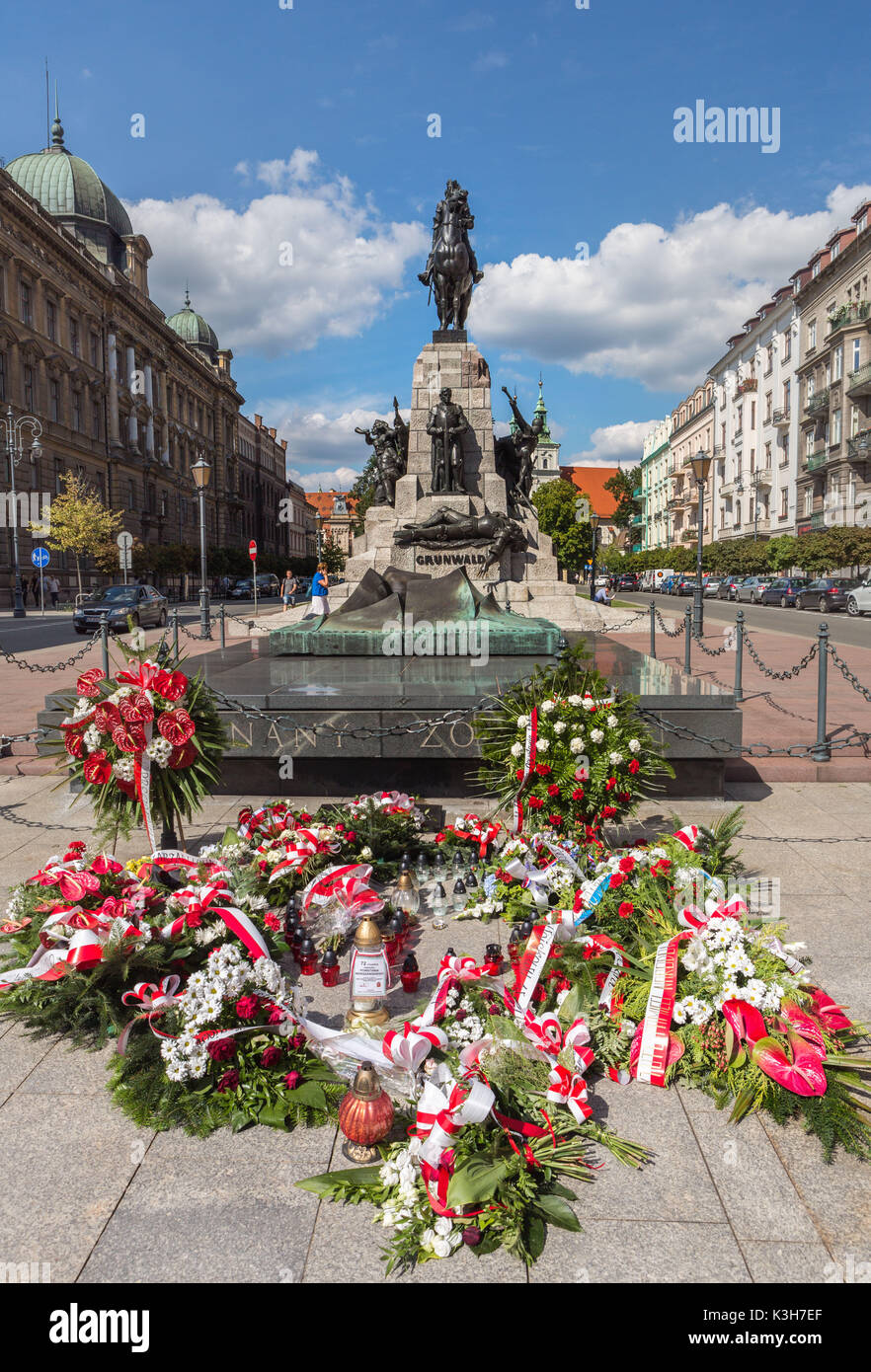 Poland, Krakow City, Matejki Square, Grunwald Monument Stock Photo