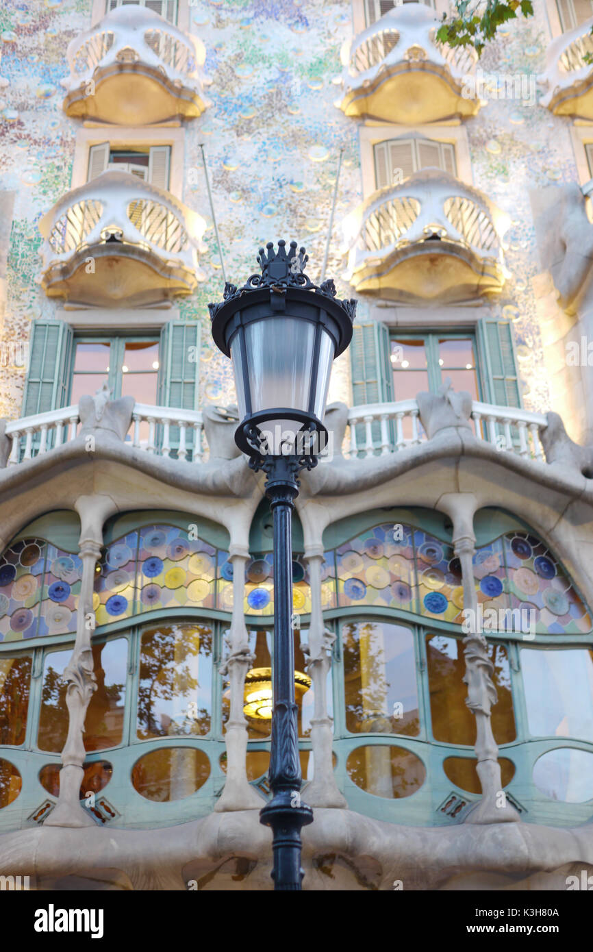 Some images of a building in Barcelona built by Gaudi. Stock Photo