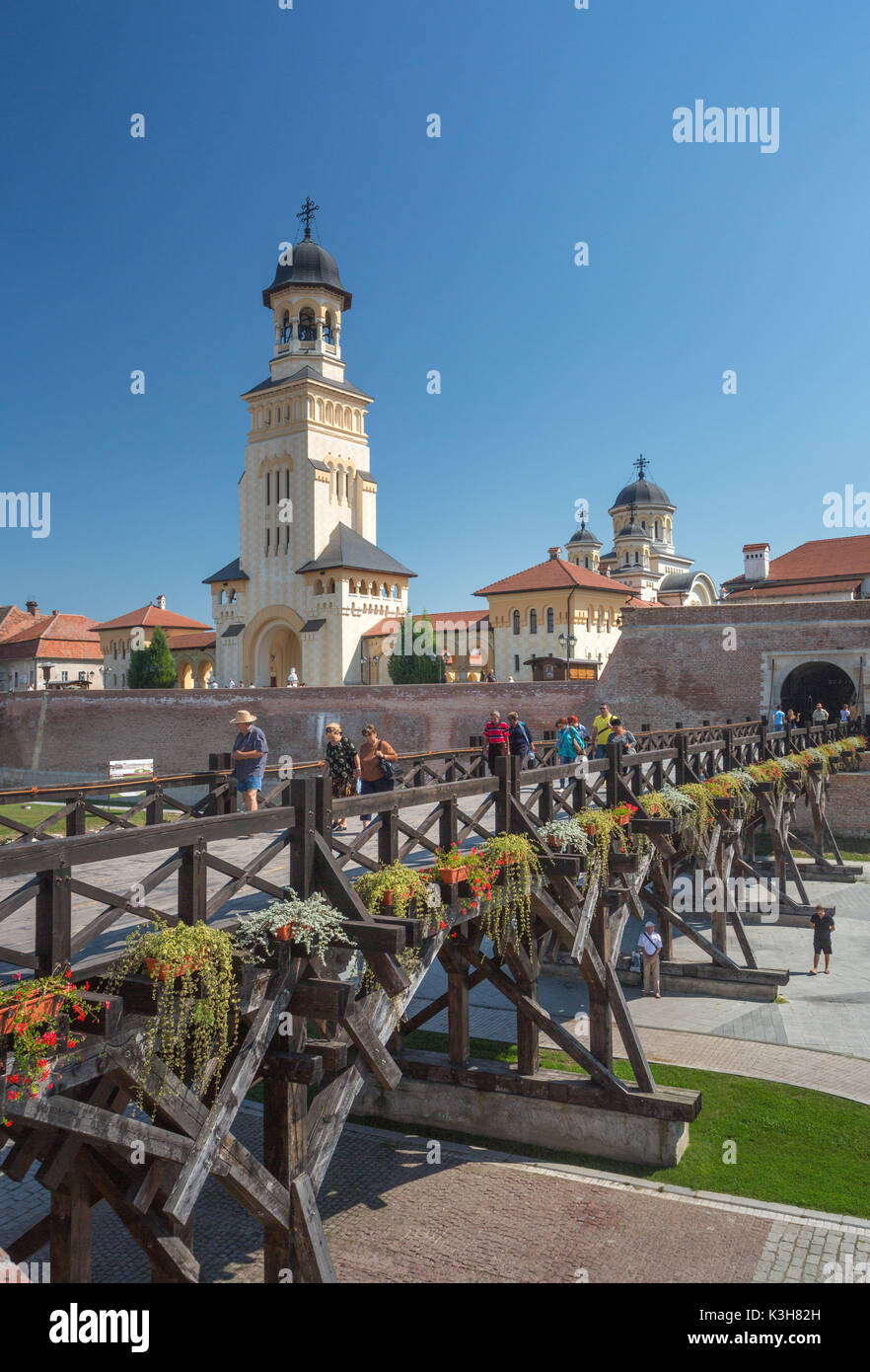 Romania, Alba Julia City, Alba Julia Citadel, Reintregirii Neamului Cathedral, Gate III Stock Photo